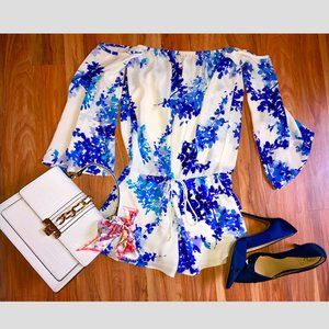 Off Shoulder Floral Romper